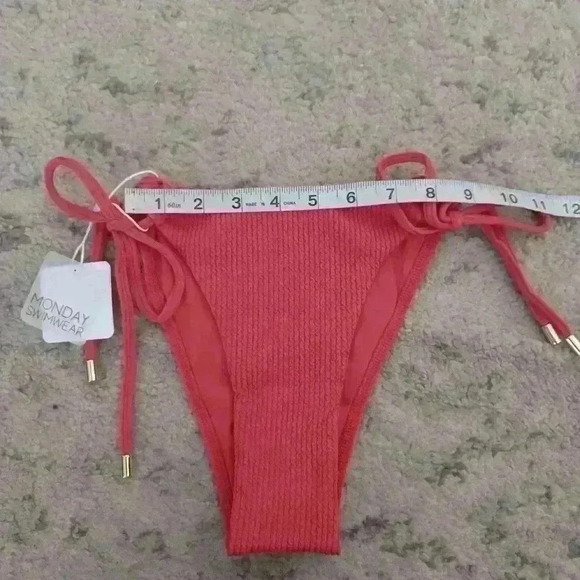 Monday Swimwear Women's Cala Conta Crinkle Sangria Orange Bottom P (0-2) - Picture 10 of 14